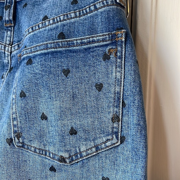 Madewell Stretch Denim Straight Jean Skirt with Hearts - Picture 5 of 6